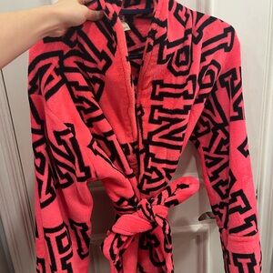 PINK Victoria's Secret Pink and Black Graphic Jacket